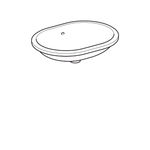 Lavabo bajo encimera Geberit serie VariForm elíptico: Toma de grifo=Sin, Rebosadero=Visible, Blanco